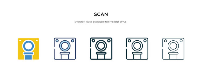scan icon in different style two colored vector image
