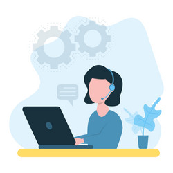 woman working from home office concept vector