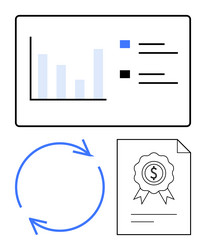 business process optimization cycle with data vector image