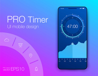clock application ui design concept eps 10 vector image