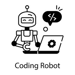 linear style web programming icon vector image