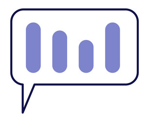 message frame with chart icon data report concept vector image