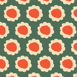 modern minimalistic hand-drawn flowers pattern vector