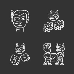 software bot chalk icons set socialbot vector