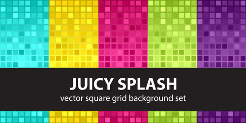 Square pattern set juicy splash seamless tile vector