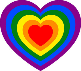 colorful rainbow heart vector