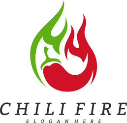Hot chili logo design chili with fire logo vector