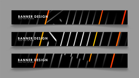 Abstract banner design with color gradient line vector