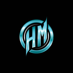 Initial hm logo design Royalty Free Vector Image