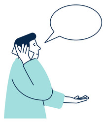 Man talking on phone with speech bubble blank vector