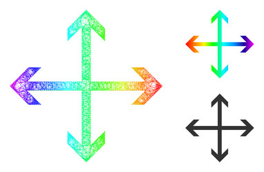 rainbow net mesh gradient expand arrows icon vector image