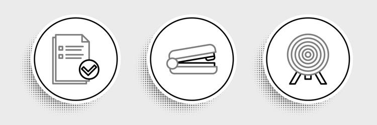 Set line target document and check mark vector