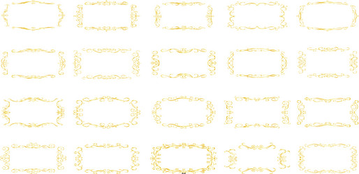 gold horizontal rectangular antique pattern frame vector image