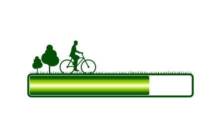 progress or loading bar with man on bicycle vector image