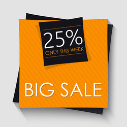 Big sale banner template design orange square vector