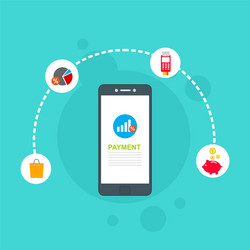 concept online and mobile payments for web page vector image