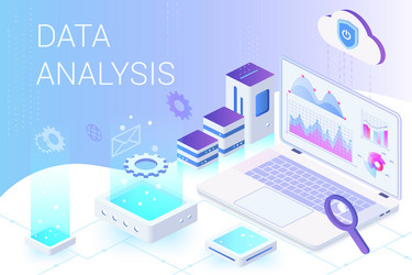 Data analysis web analytics and marketing metrics vector