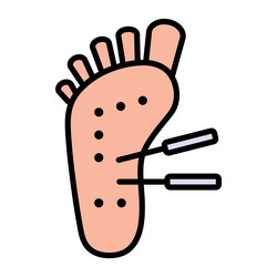 foot acupuncture icon flat color vector