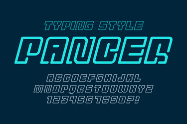 futuristic display letters design dynamic vector image