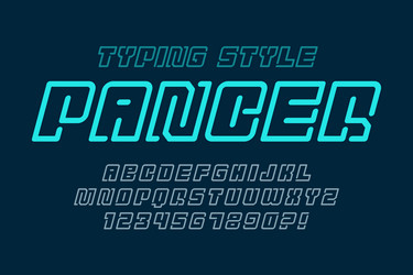 Futuristic display letters design dynamic vector