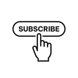 subscribe button with hand cursor vector image