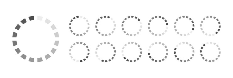 Circular loading buffering icons vector