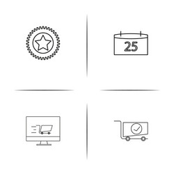 interface simple linear icon setsimple outline vector image