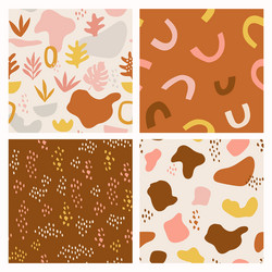 Set abstract patterns with hand drawn vector