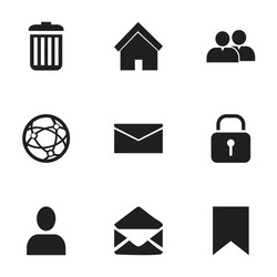 Set of 9 editable web icons includes symbols vector