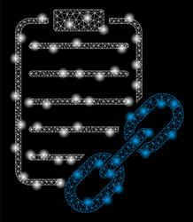 bright mesh carcass blockchain contract with flare vector image