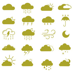 clouds icons set of in different form vector image