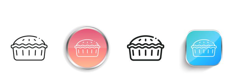 meat pie icon thin linear regular and button vector image