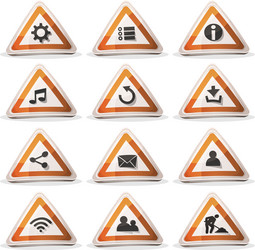 Road sign icons and buttons for ui game vector