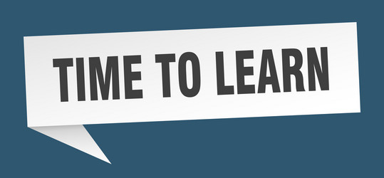 time to learn vector image