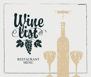 Wine List & Menu with Grapes vector image