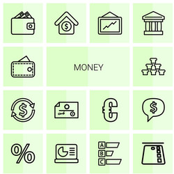 14 money icons vector