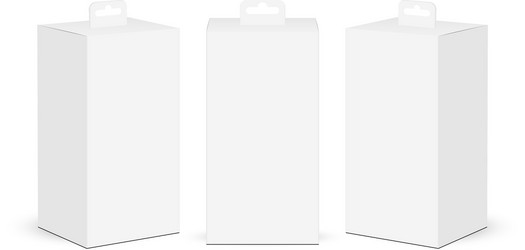 cardboard rectangular boxes with hang tab vector image