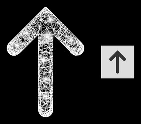 Flare intersected mesh up arrow icon with light vector