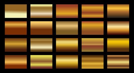 Golden metal gradients collection eps 10 vector