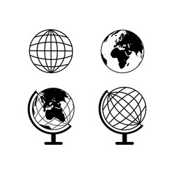 Set earth globes icons vector