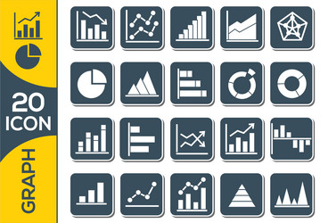 simple set of diagram and graphs related icons vector image