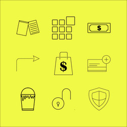 web linear icon set simple outline icons vector image