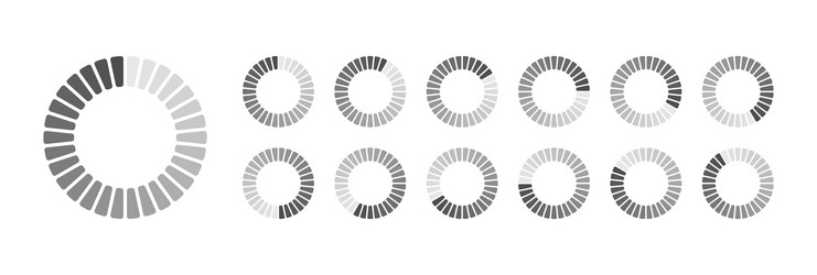 Circular loading buffering icons vector