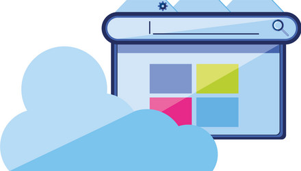cloud computing with web page vector image