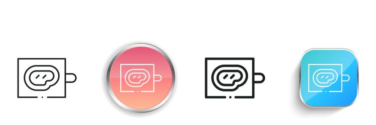 meat icon thin linear regular and button style vector image