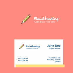 Pencil logo design with business card template vector