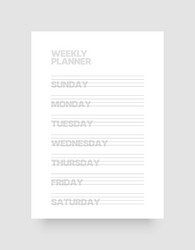 Printable weekly planner template for business vector