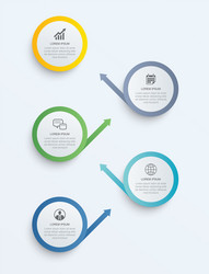 5 circle step infographic with abstract timeline vector image