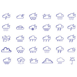 clouds icons set of in different form vector image