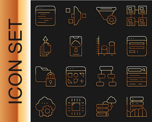 set line server data web hosting search engine vector image